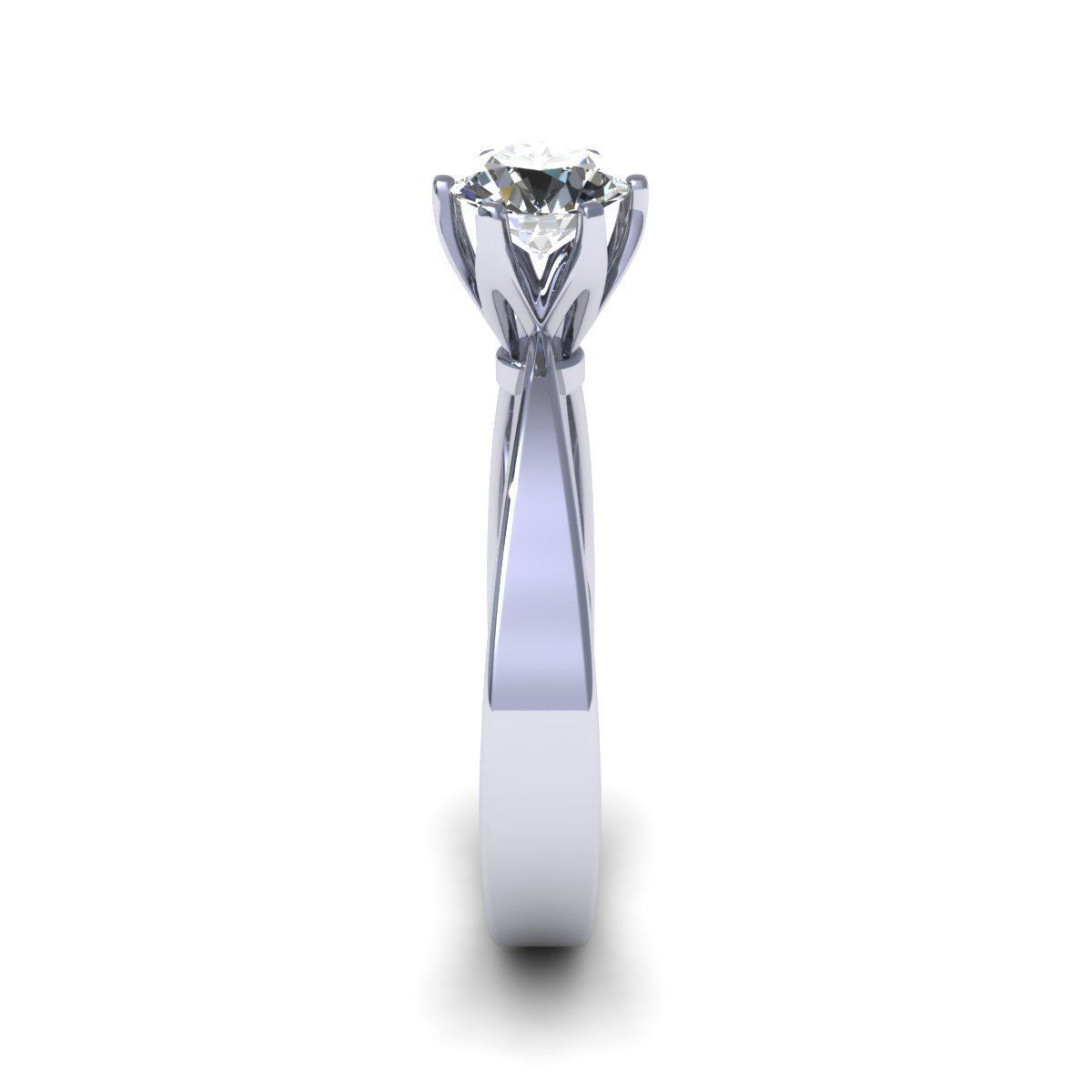Solitaire-6Prongs Engagement Ring 3D print model_6