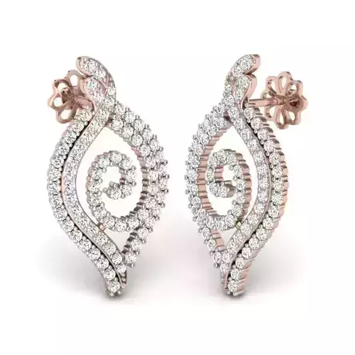 Earring diamond pendant gold