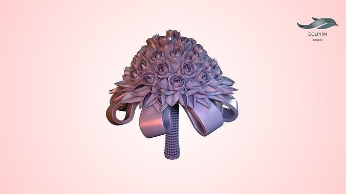 Bridal rose bouquet Printable  3D print model