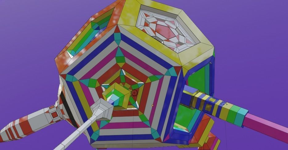 Dodecahedron Space Ship Low-poly 3D model_9