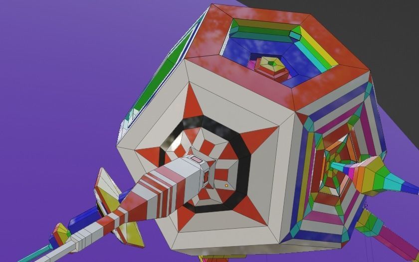 Dodecahedron Space Ship Low-poly 3D model_6