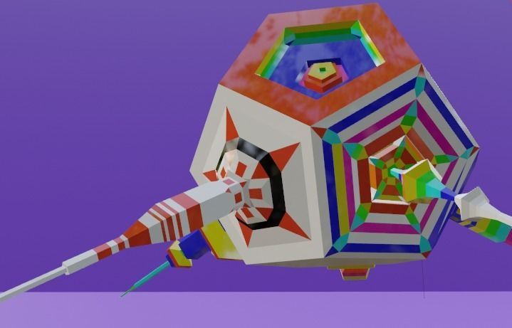 Dodecahedron Space Ship Low-poly 3D model_3