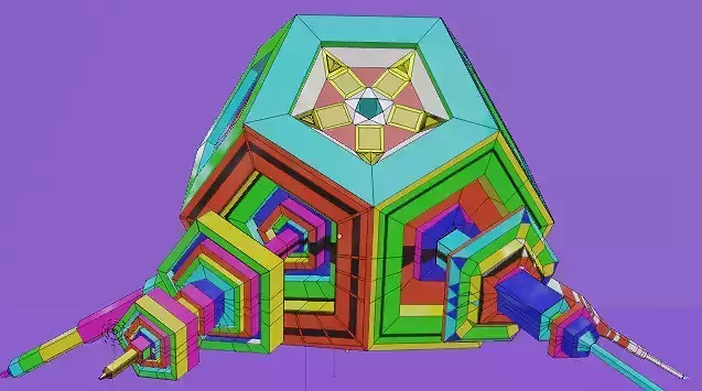 Dodecahedron Space Ship Low-poly 3D model