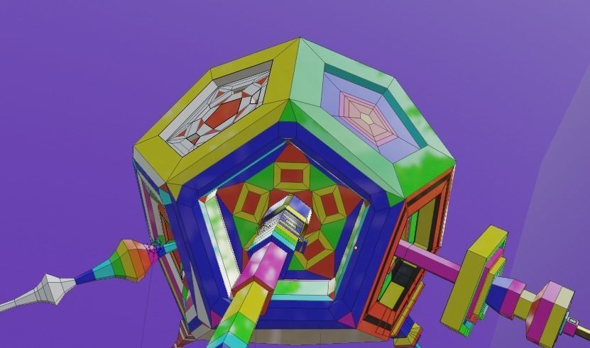 Dodecahedron Space Ship Low-poly 3D model_7