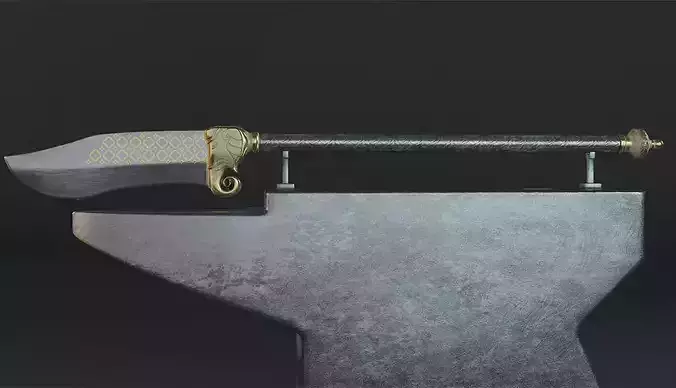 Bhuj ancient Indian weapon 3D model