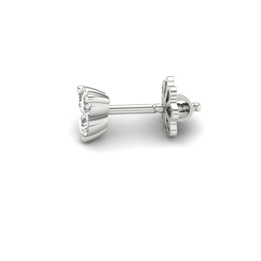 Earrings 3D print model two diamond stud in rose gold 3D print model_13