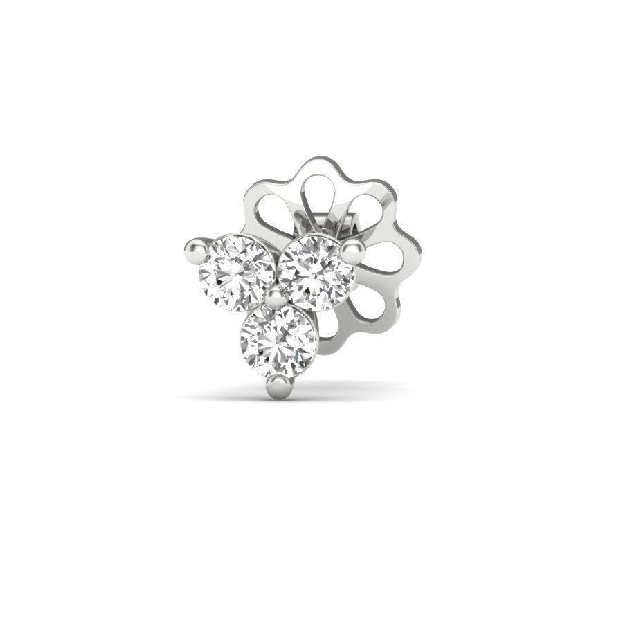 Earrings 3D print model two diamond stud in rose gold 3D print model_12