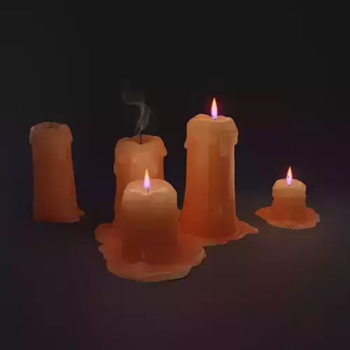 Candle set four orange candles