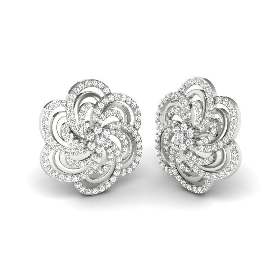 Alder Root Stud Earring  3D print model_11