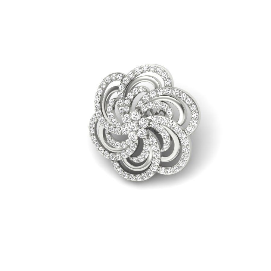 Alder Root Stud Earring  3D print model_2