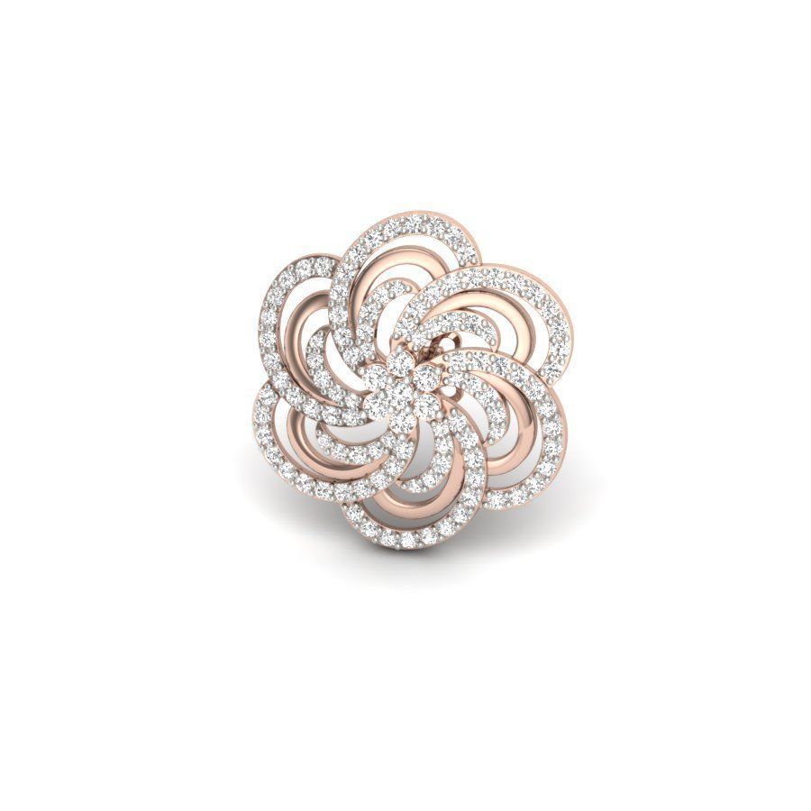 Alder Root Stud Earring  3D print model_7
