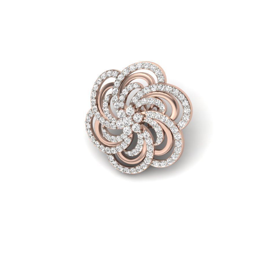 Alder Root Stud Earring  3D print model_9