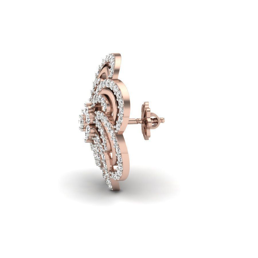 Alder Root Stud Earring  3D print model_8