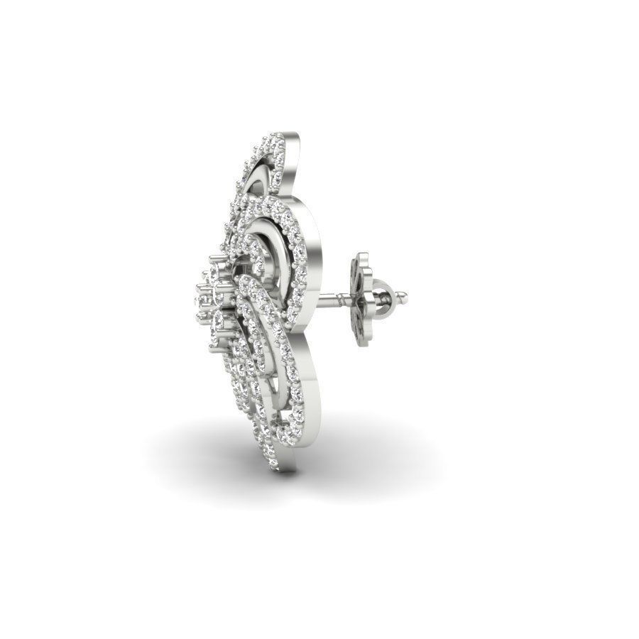 Alder Root Stud Earring  3D print model_13