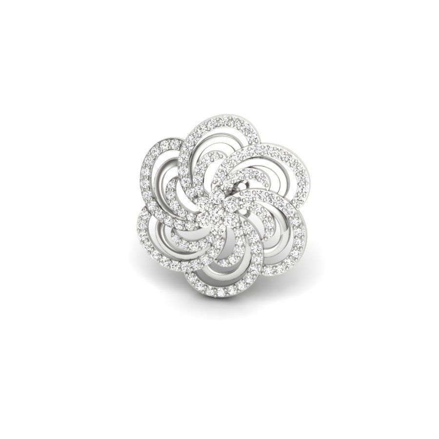Alder Root Stud Earring  3D print model_12