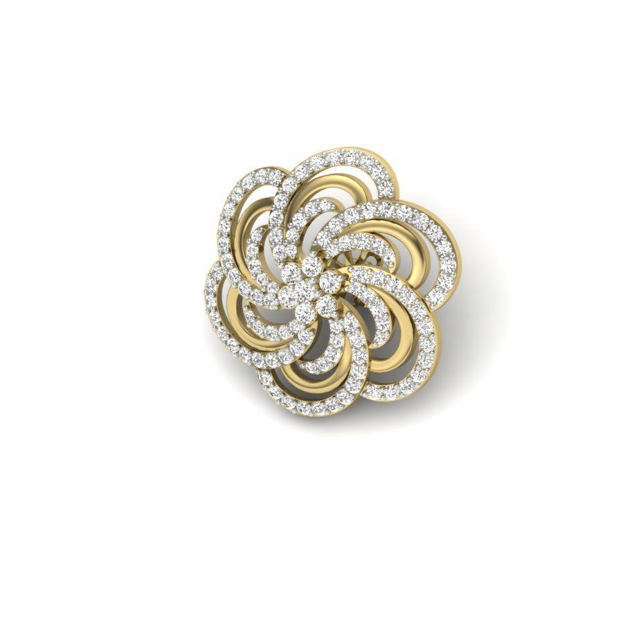 Alder Root Stud Earring  3D print model_6