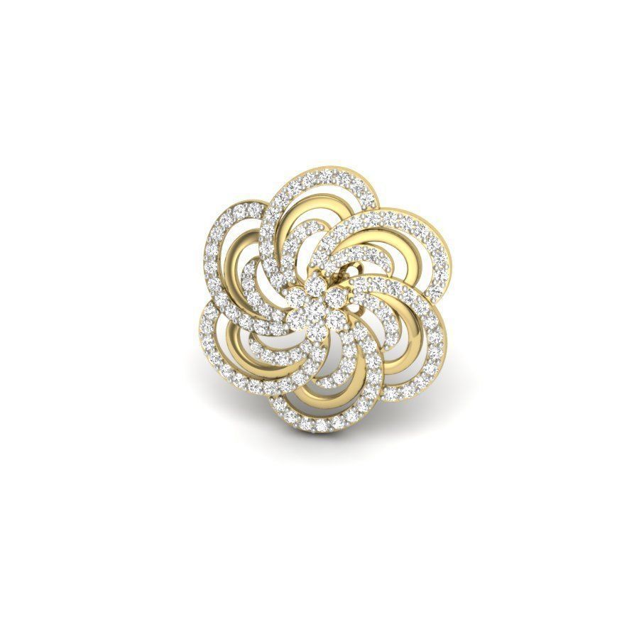 Alder Root Stud Earring  3D print model_4