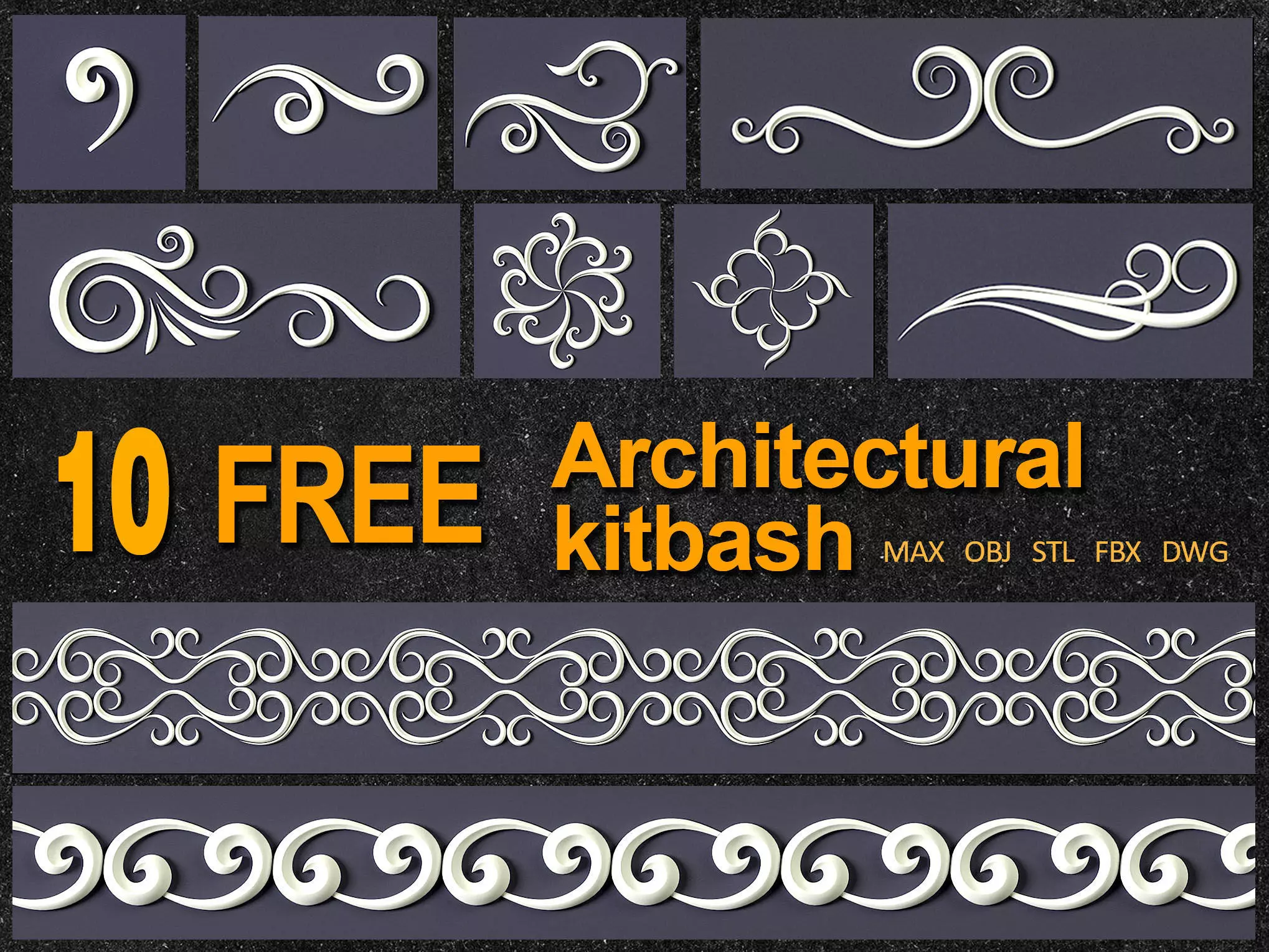 10 Free Architectural Kitbash Free 3D model_0