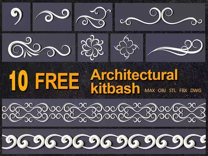10 Free Architectural Kitbash Free 3D model