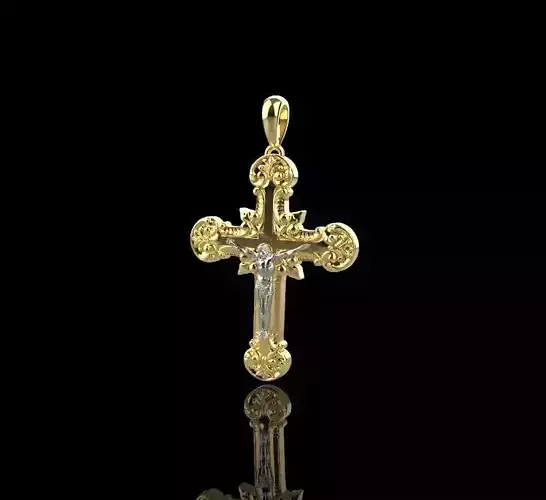 cross gold pendant with diamonds