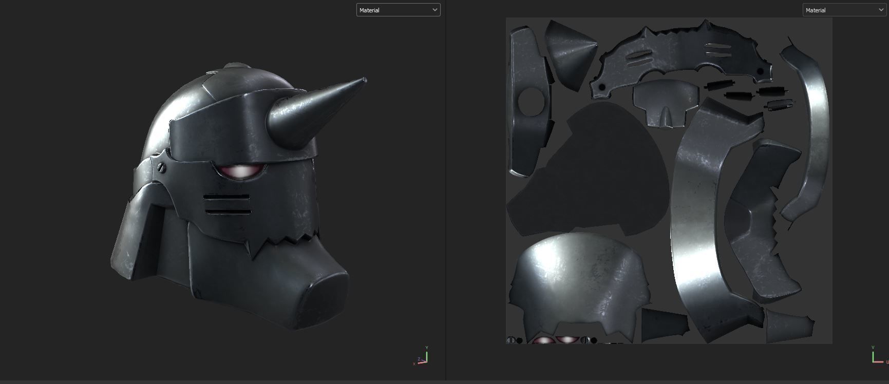 Full Metal Alchemist Alphonse Helmet Low-poly 3D model_3
