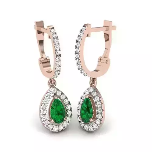 Pear Stone Earrings Necklace 3D print model 3D print model