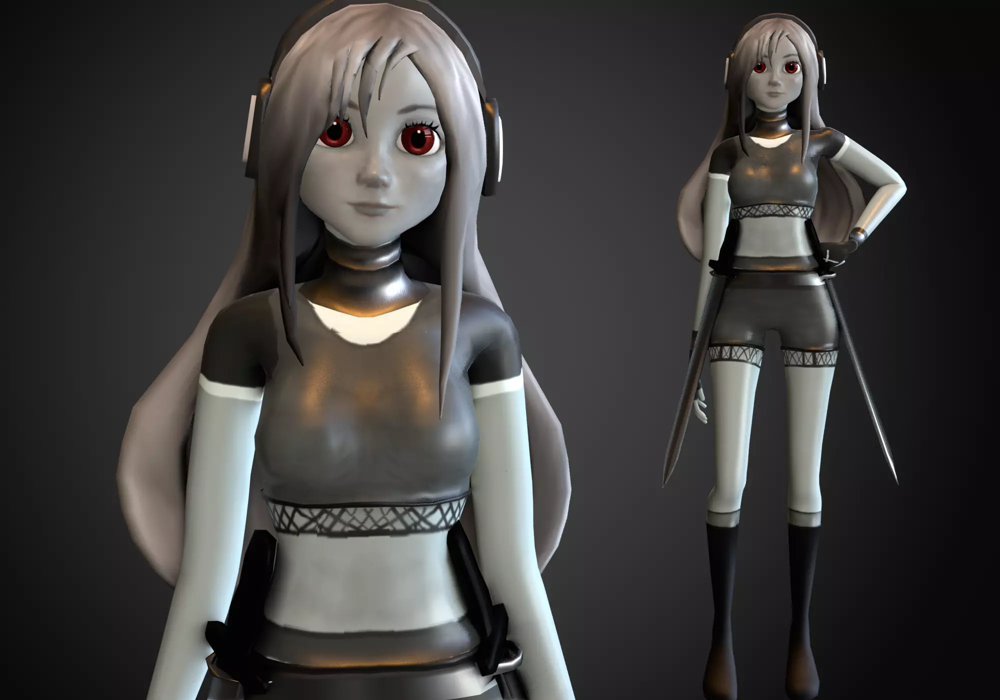 3D model woman figther rigged low poly VR / AR / low-poly | CGTrader