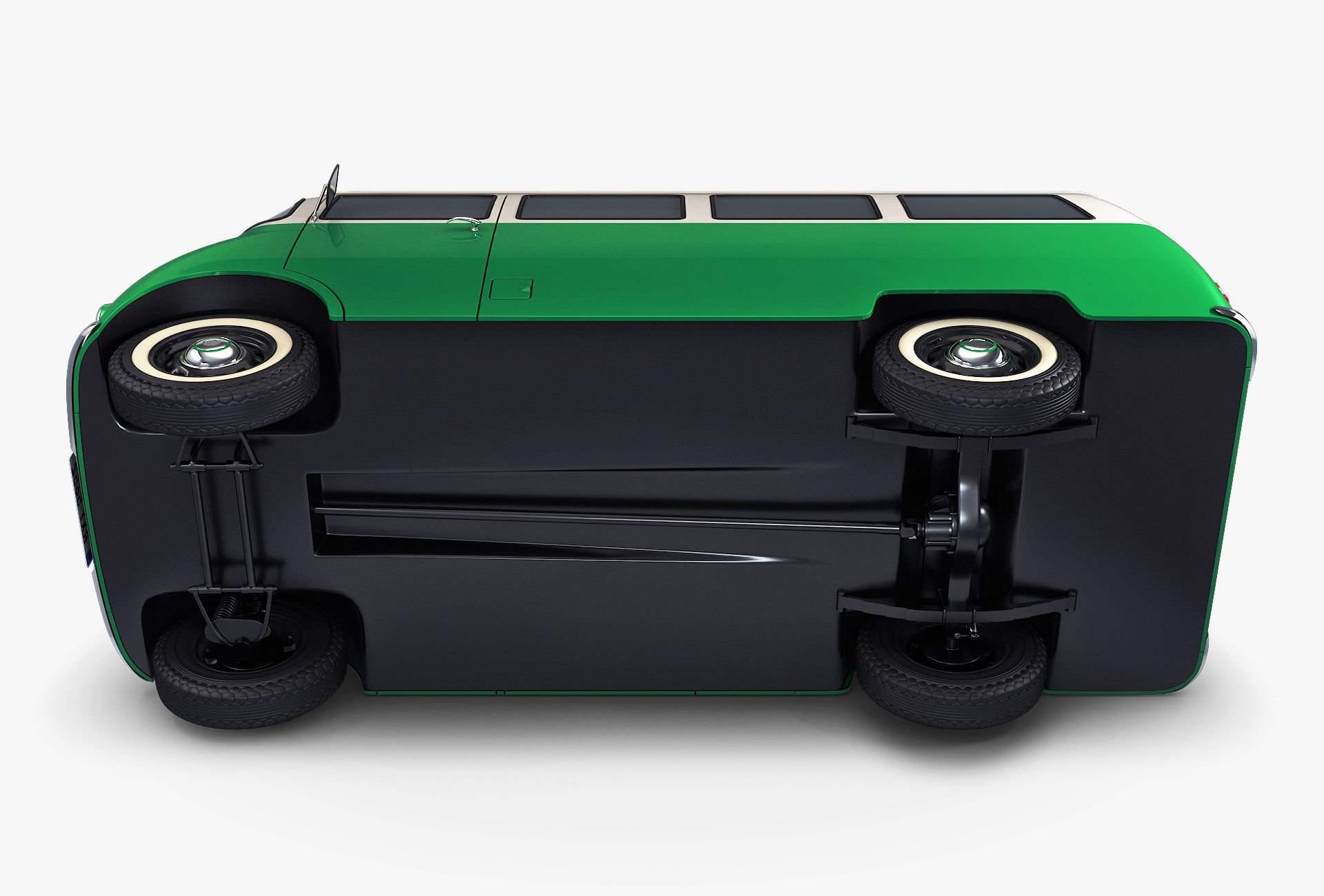 Generic Retro Passenger Van v 2 3D model_12