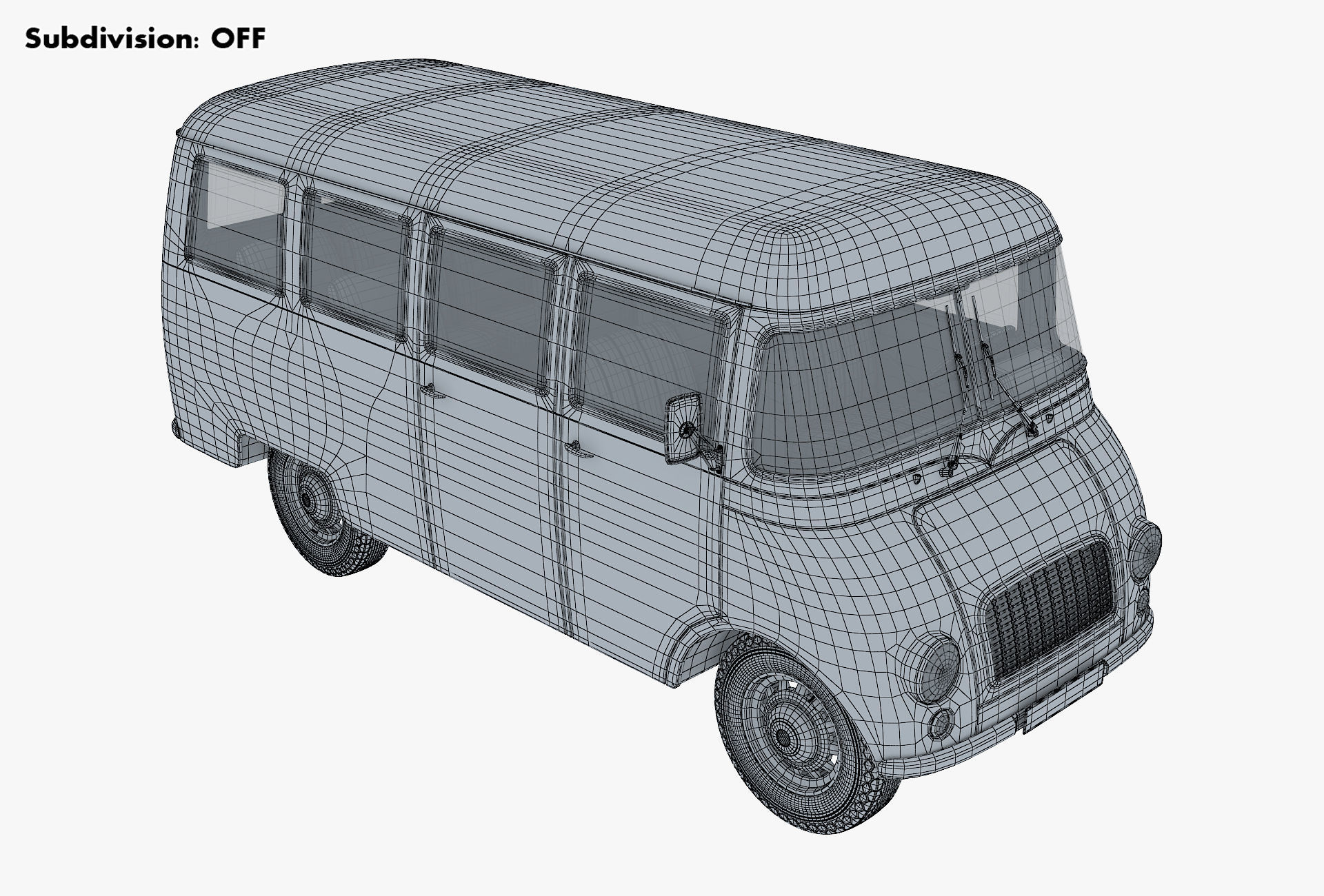 Generic Retro Passenger Van v 2 3D model_22