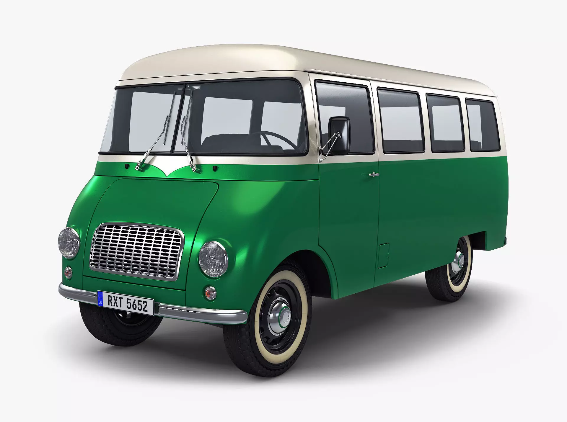 Generic Retro Passenger Van v 2 3D model_0