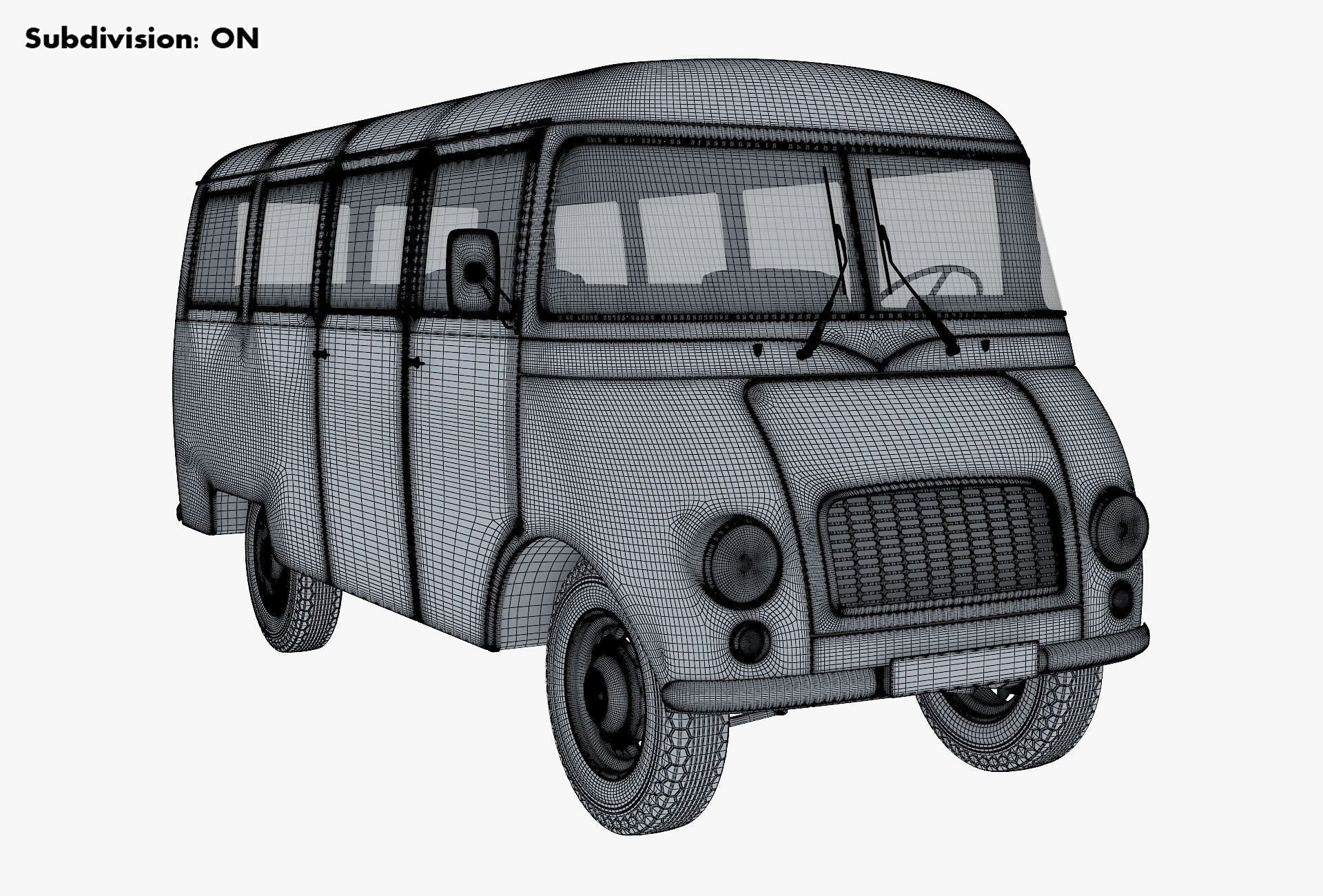 Generic Retro Passenger Van v 2 3D model_15
