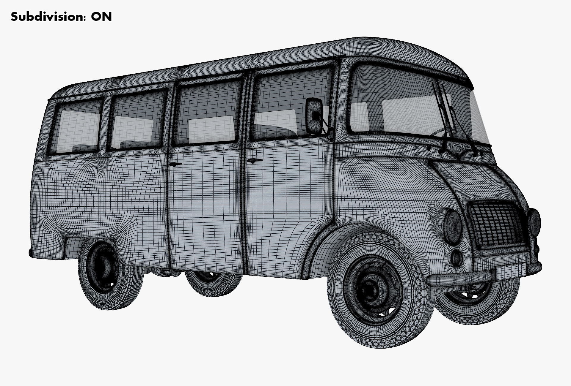Generic Retro Passenger Van v 2 3D model_23