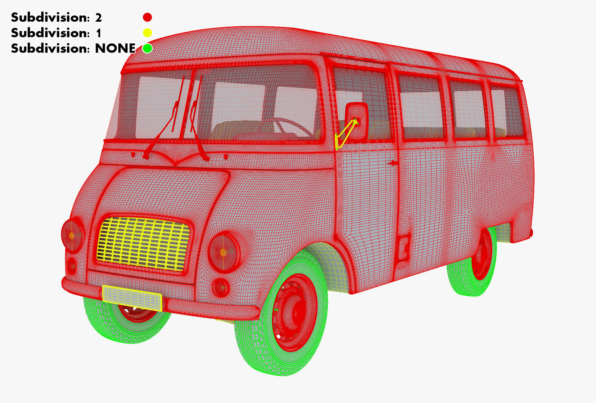 Generic Retro Passenger Van v 2 3D model_39