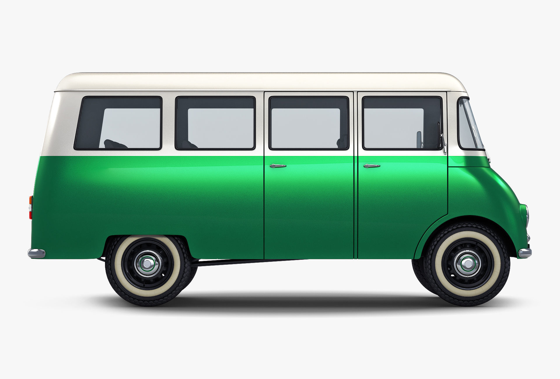 Generic Retro Passenger Van v 2 3D model_6
