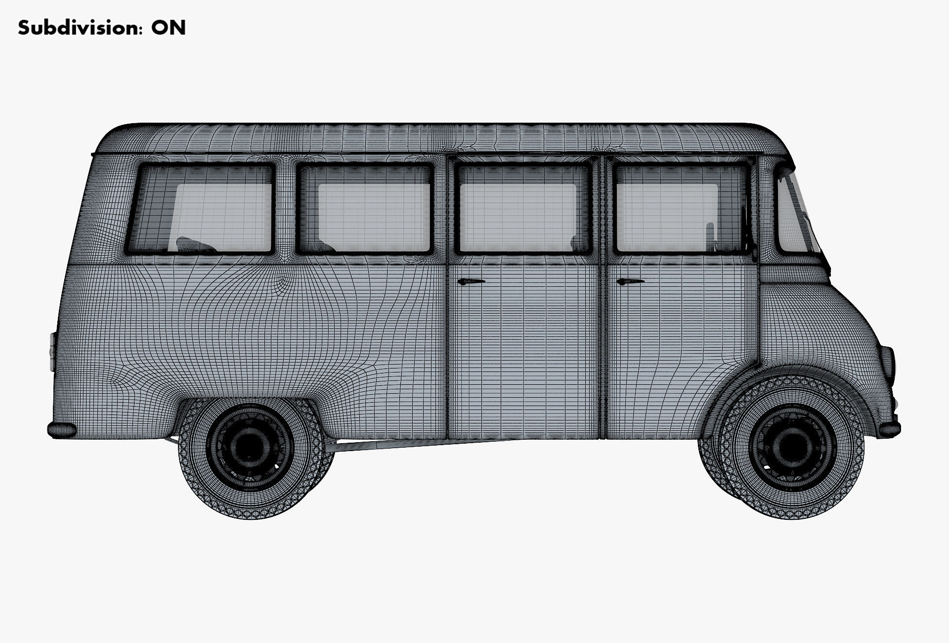 Generic Retro Passenger Van v 2 3D model_25