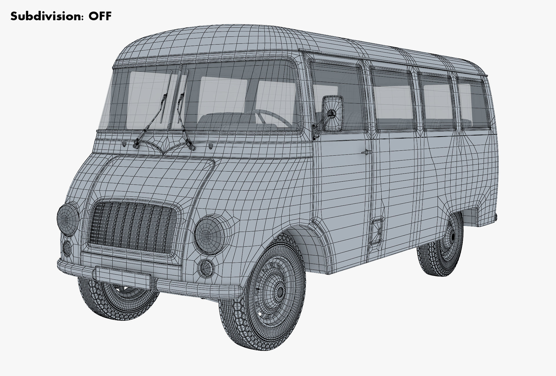 Generic Retro Passenger Van v 2 3D model_14
