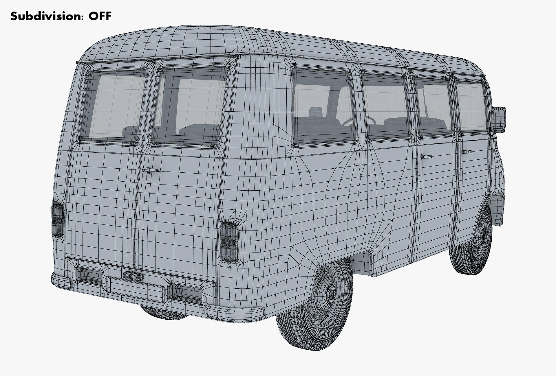 Generic Retro Passenger Van v 2 3D model_18