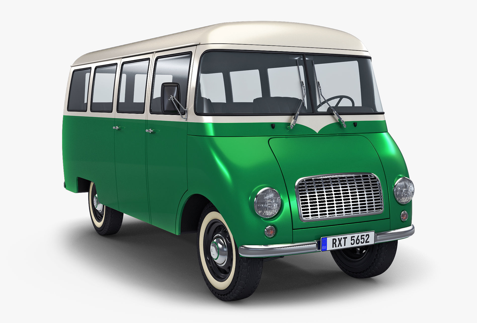 Generic Retro Passenger Van v 2 3D model_1