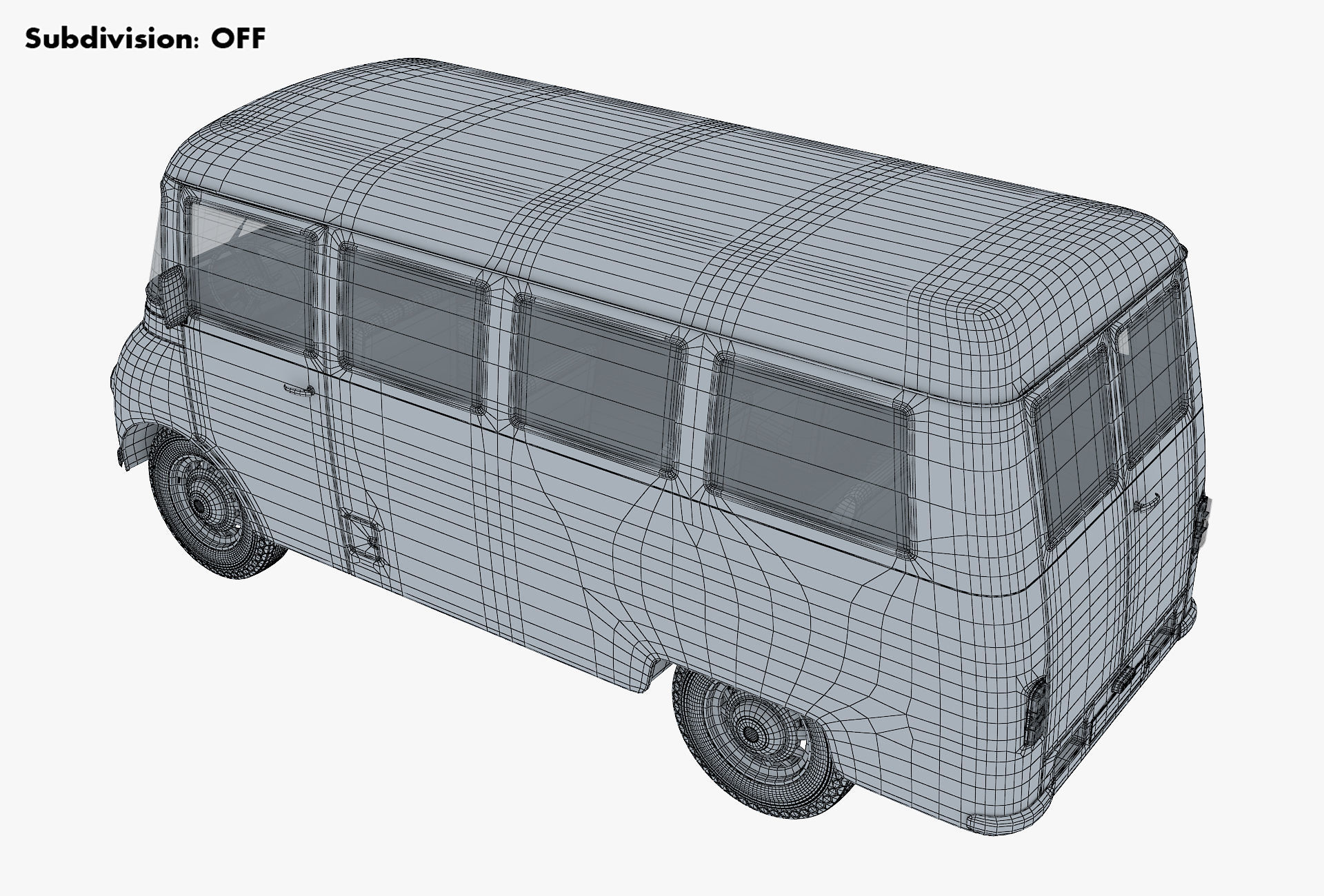Generic Retro Passenger Van v 2 3D model_20