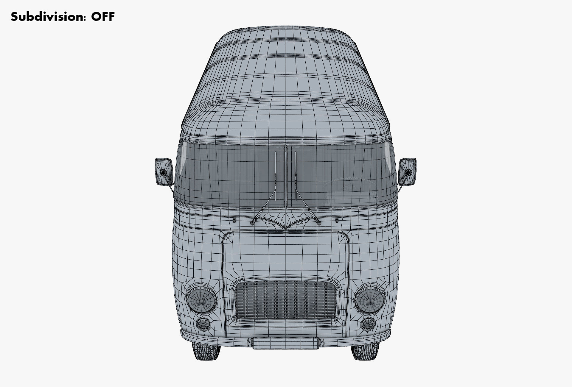 Generic Retro Passenger Van v 2 3D model_30