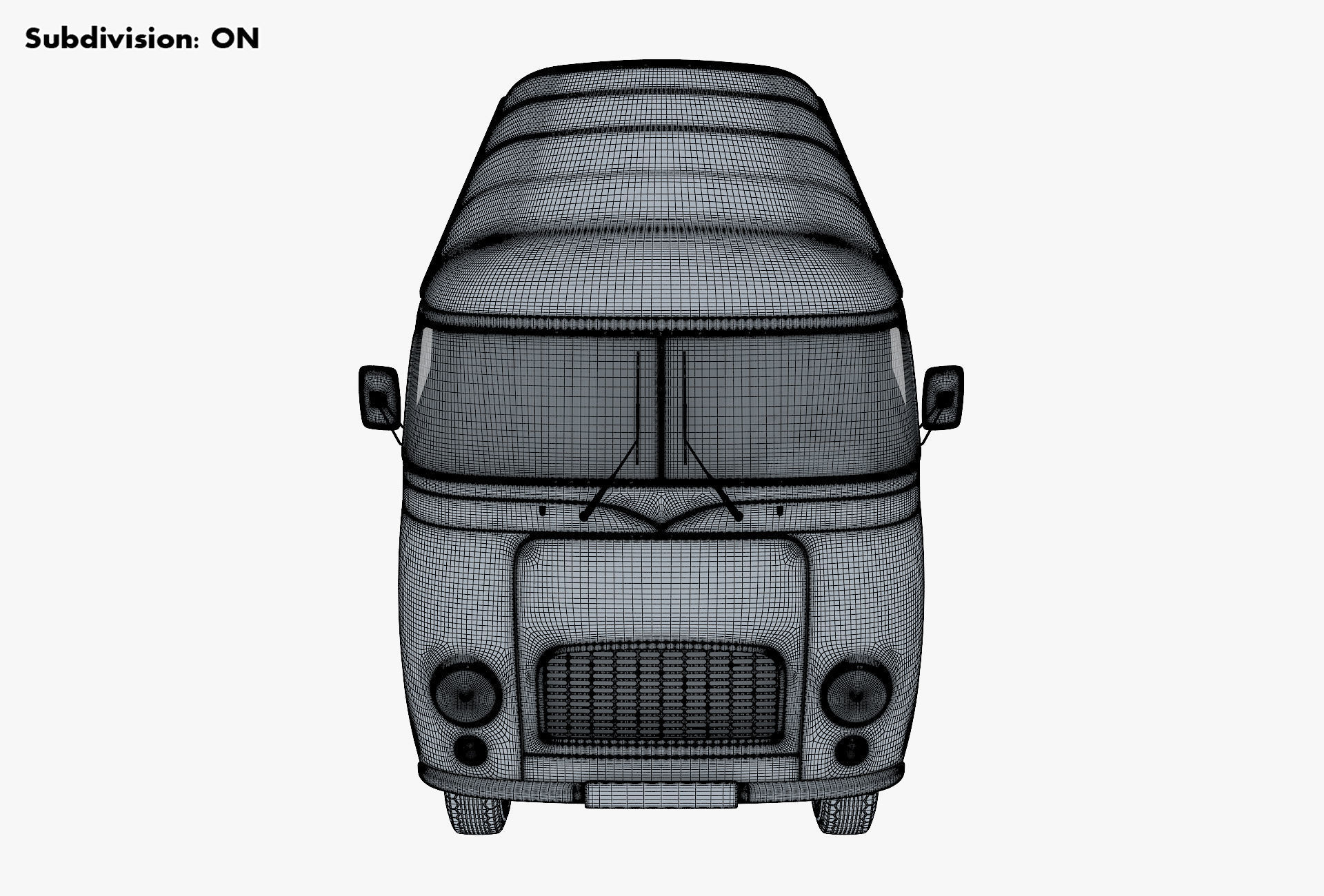 Generic Retro Passenger Van v 2 3D model_29