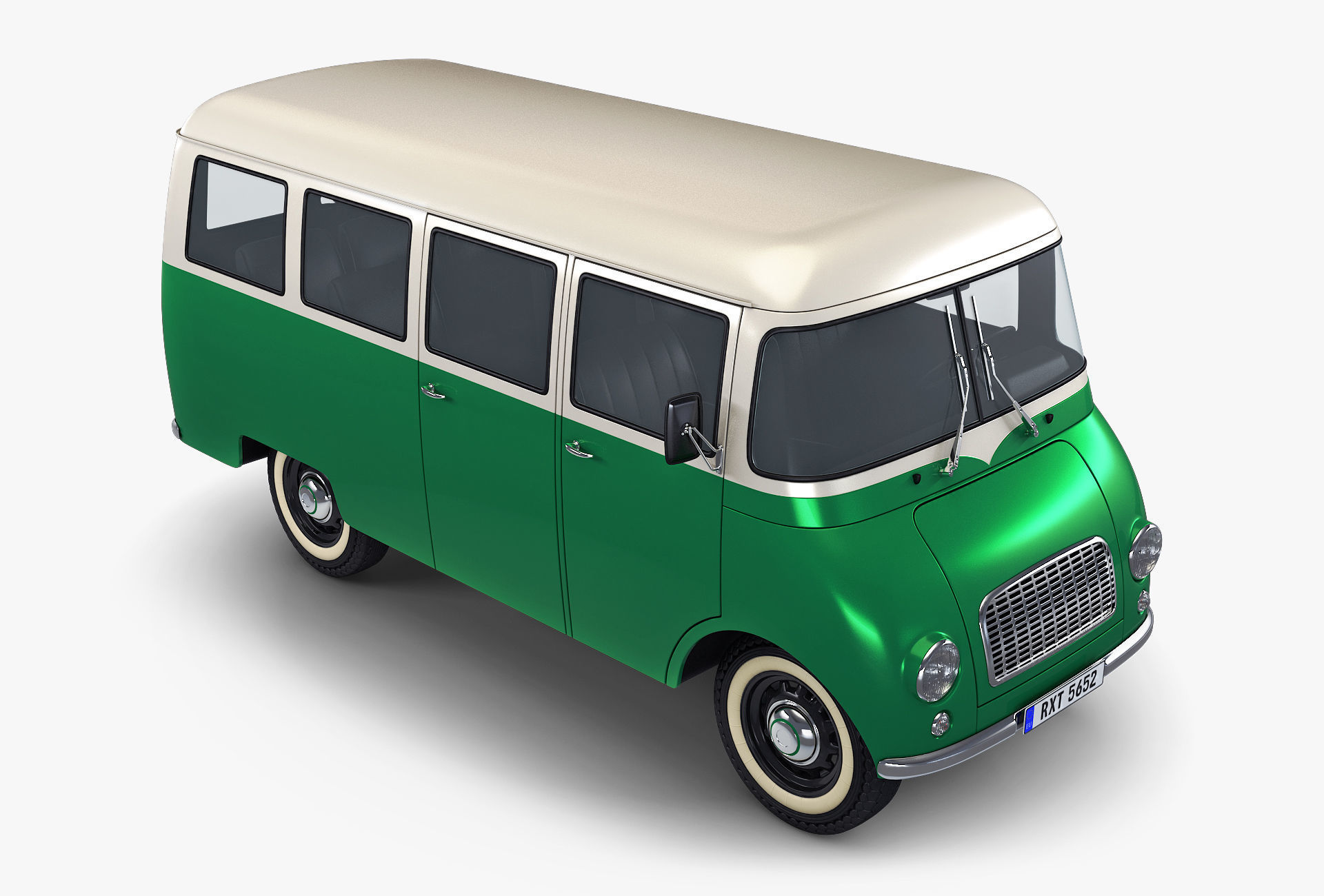 Generic Retro Passenger Van v 2 3D model_4