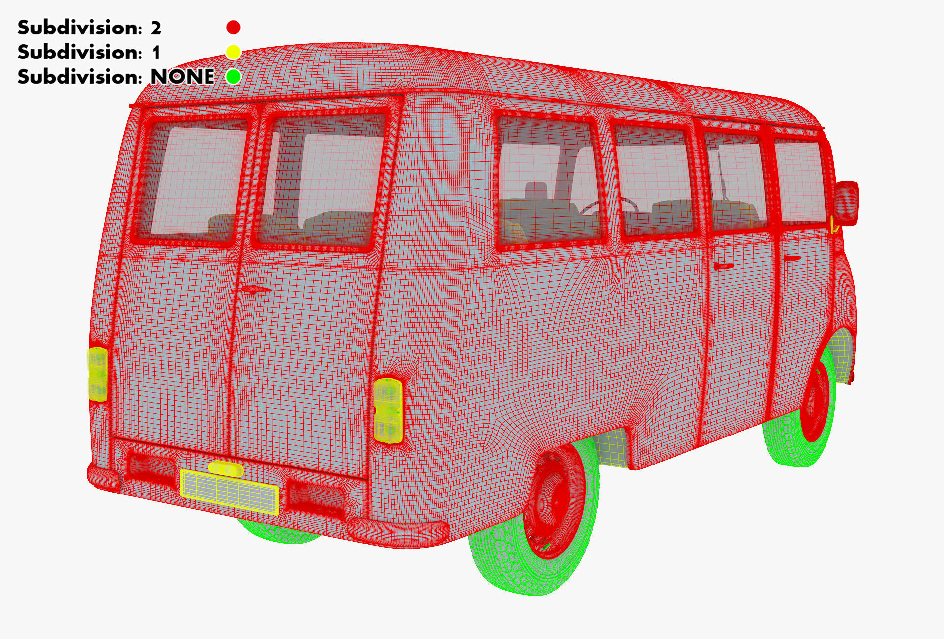 Generic Retro Passenger Van v 2 3D model_40