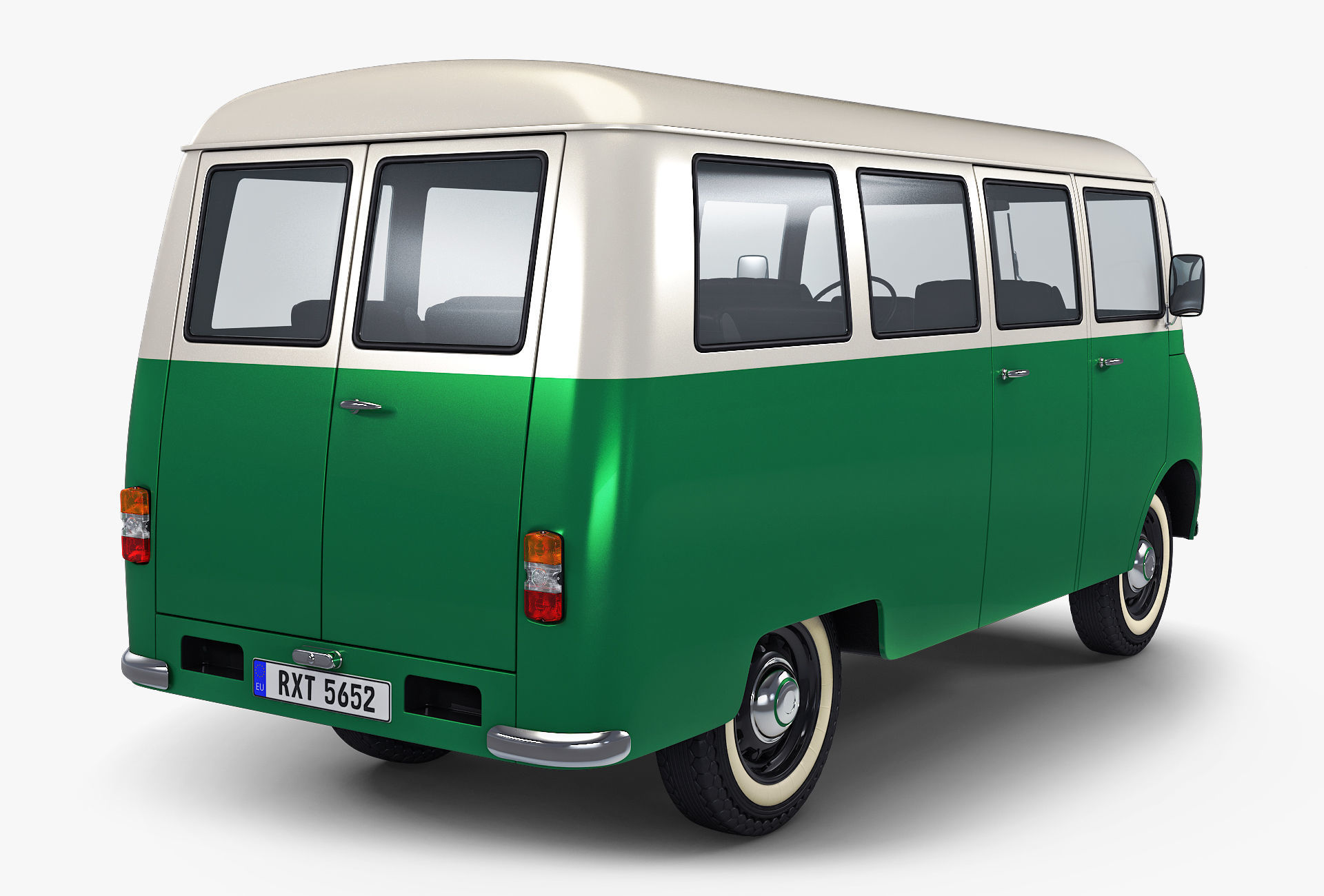 Generic Retro Passenger Van v 2 3D model_2