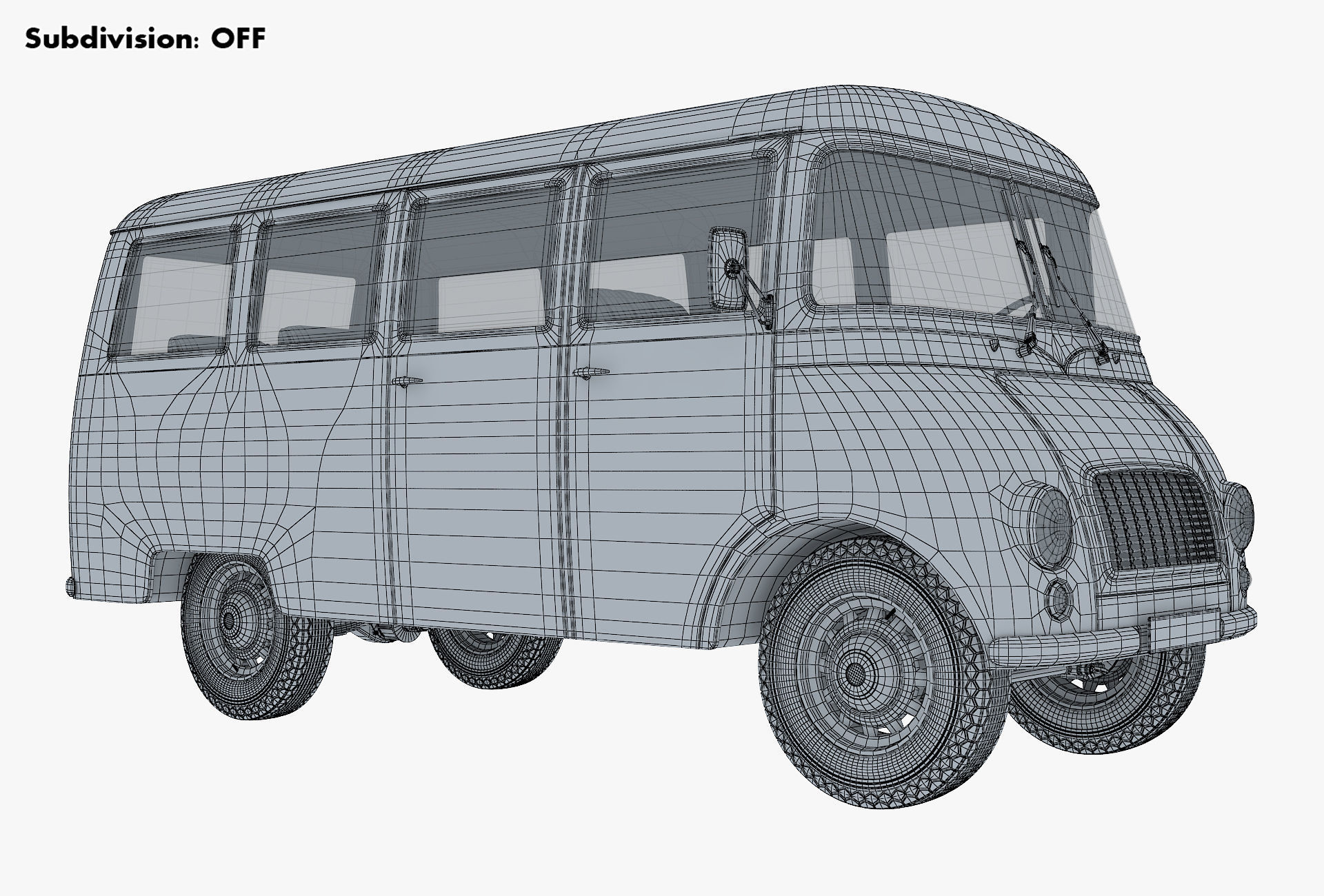 Generic Retro Passenger Van v 2 3D model_24