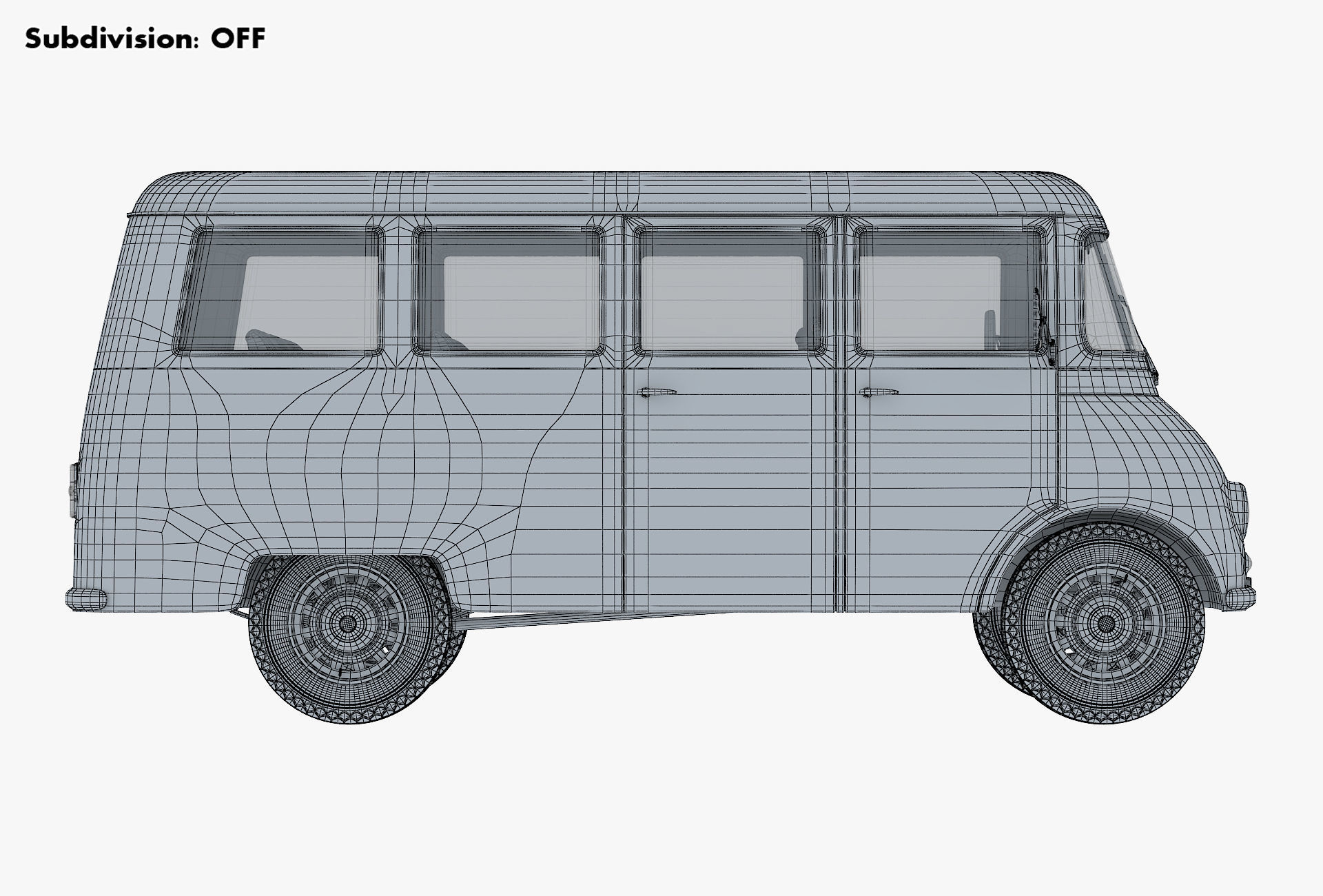 Generic Retro Passenger Van v 2 3D model_26