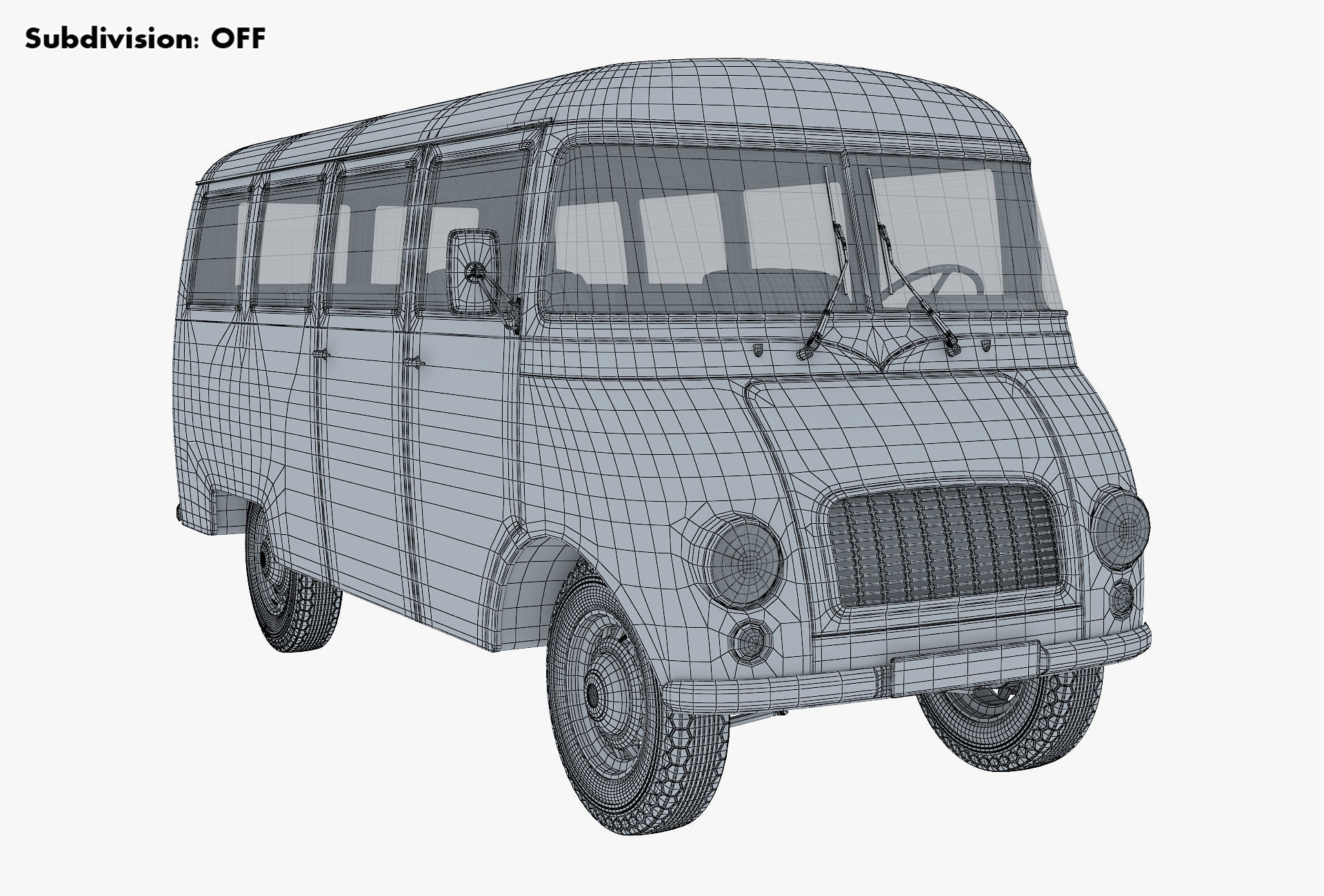 Generic Retro Passenger Van v 2 3D model_16