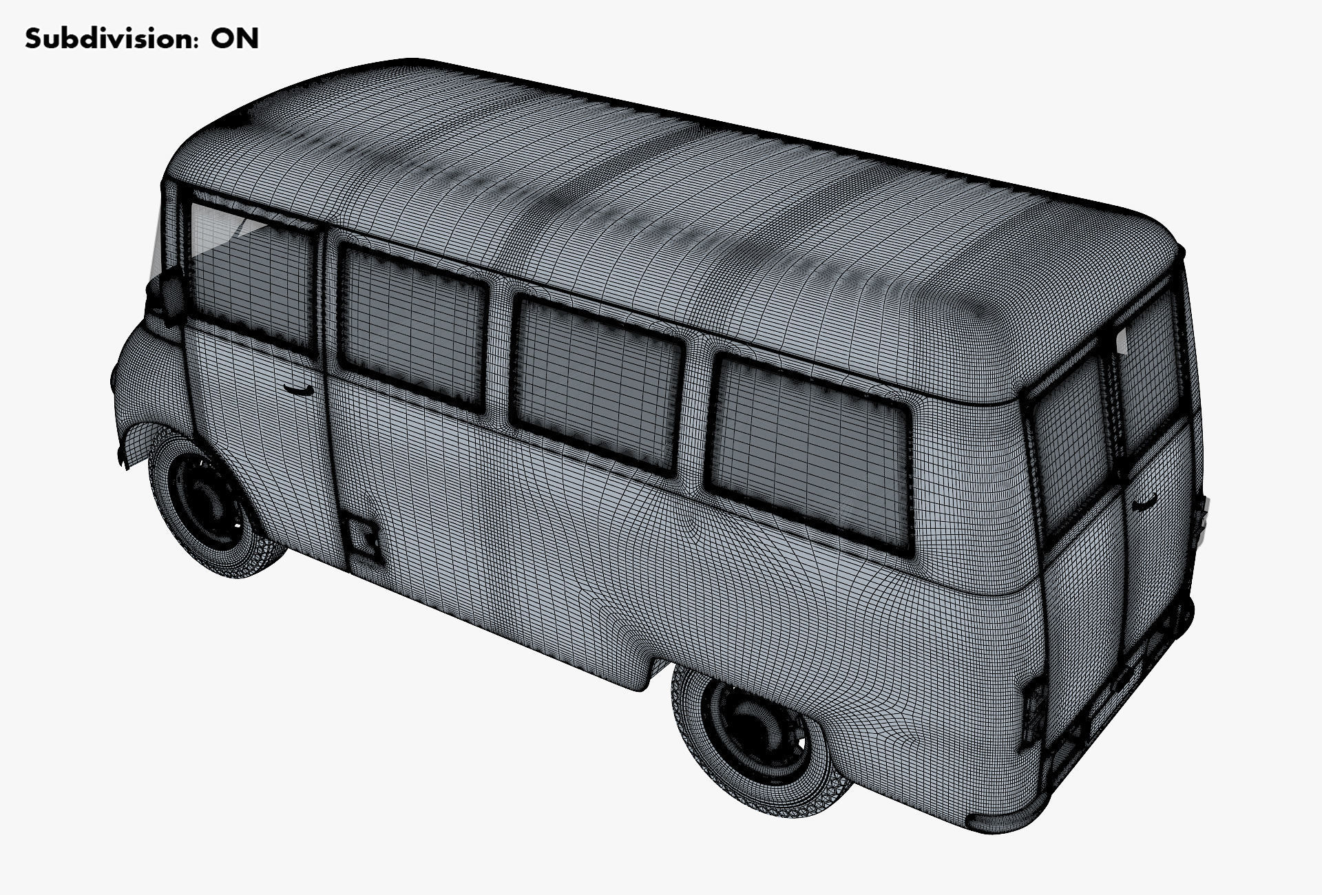Generic Retro Passenger Van v 2 3D model_19