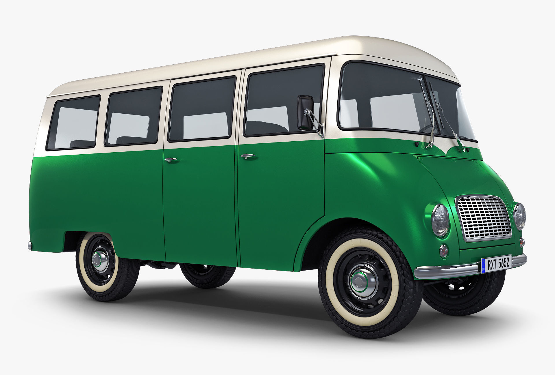 Generic Retro Passenger Van v 2 3D model_5