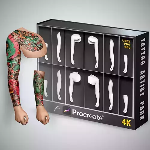 Tattoo Artist Arm Pack 3D model
